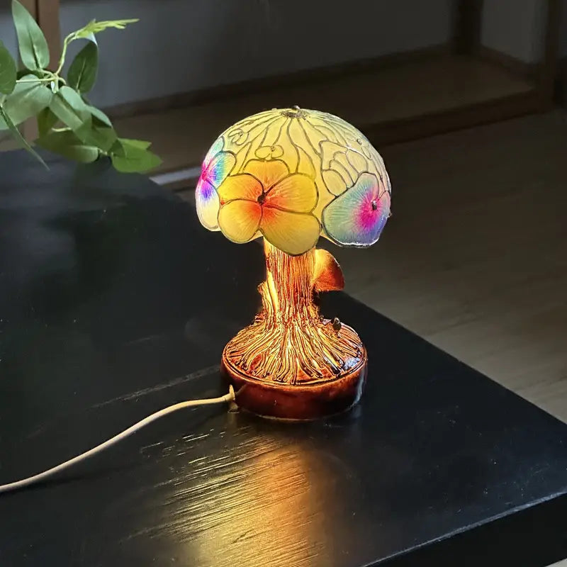 Lampe florale champignon style bohème chic
