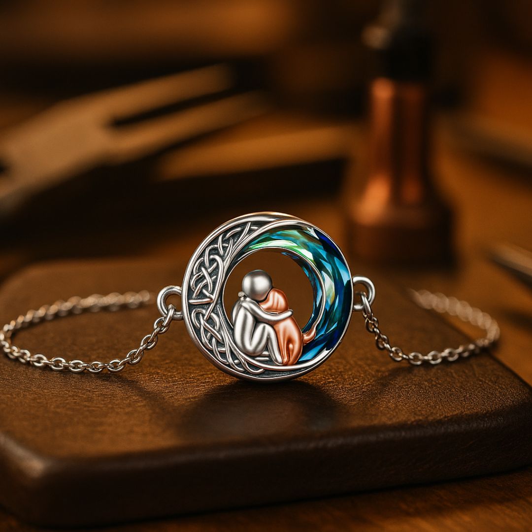 Bracelet Ajustable en Argent Sterling avec Charme de Chien